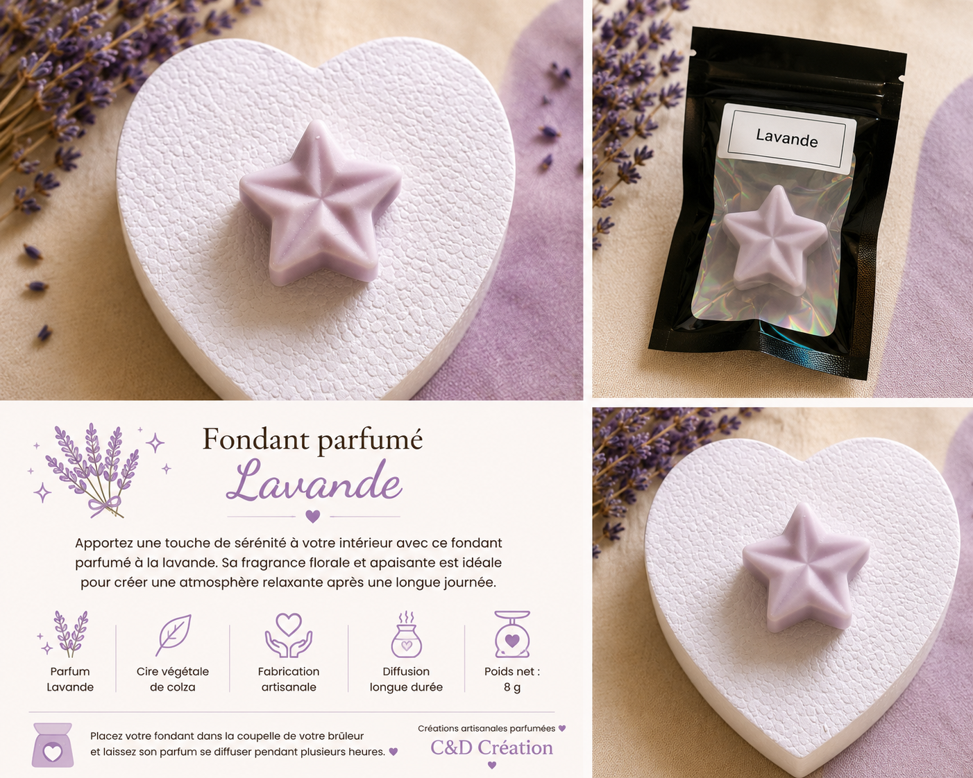 Fondant Parfumé Lavande – Étoile Relaxante