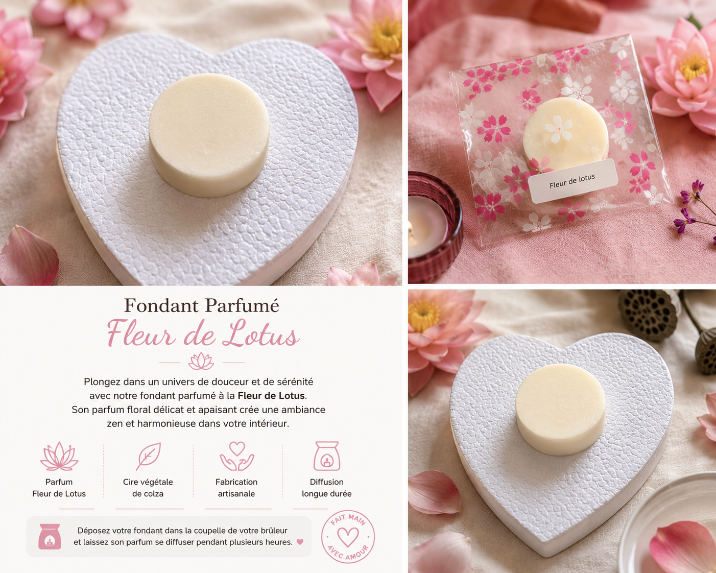 Fondant Parfumé Fleur de Lotus – Douceur & Évasion Zen