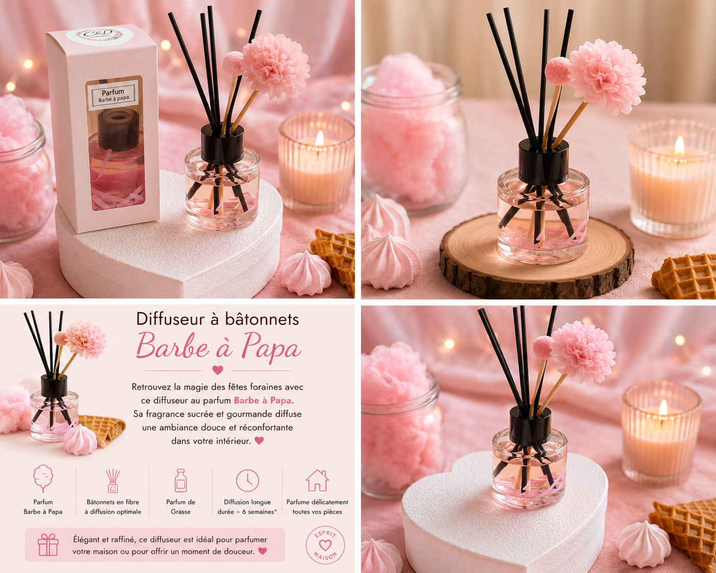 Diffuseur à Bâtonnets – Barbe à Papa