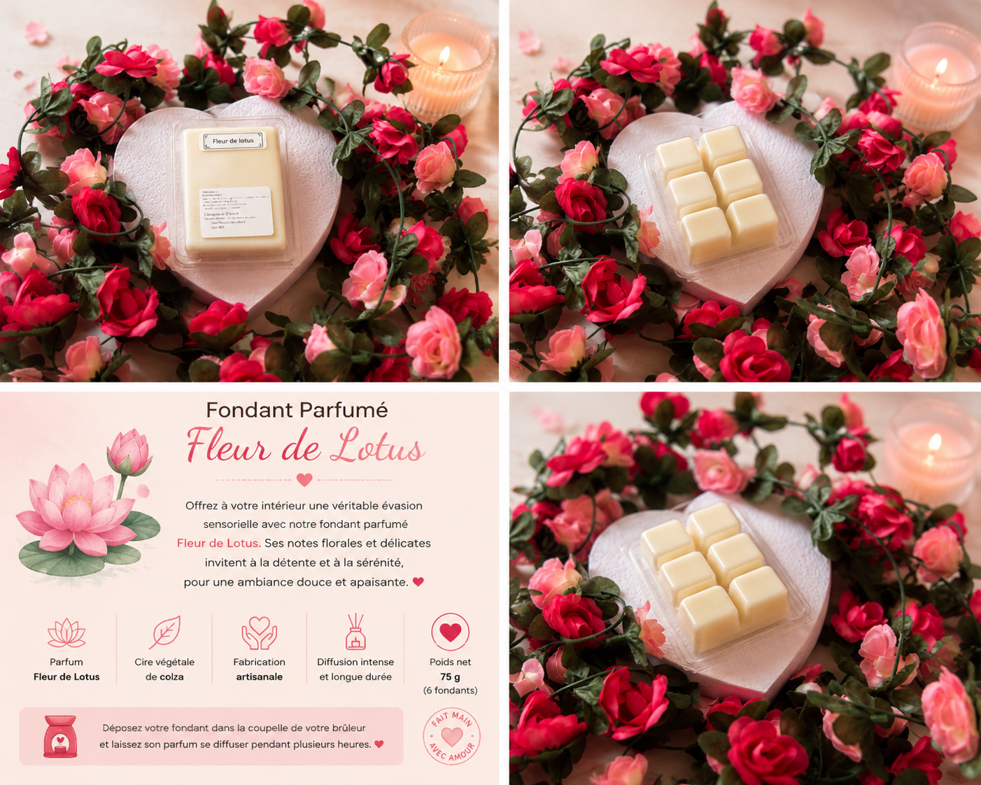 Tablette fondant - fleur de lotus