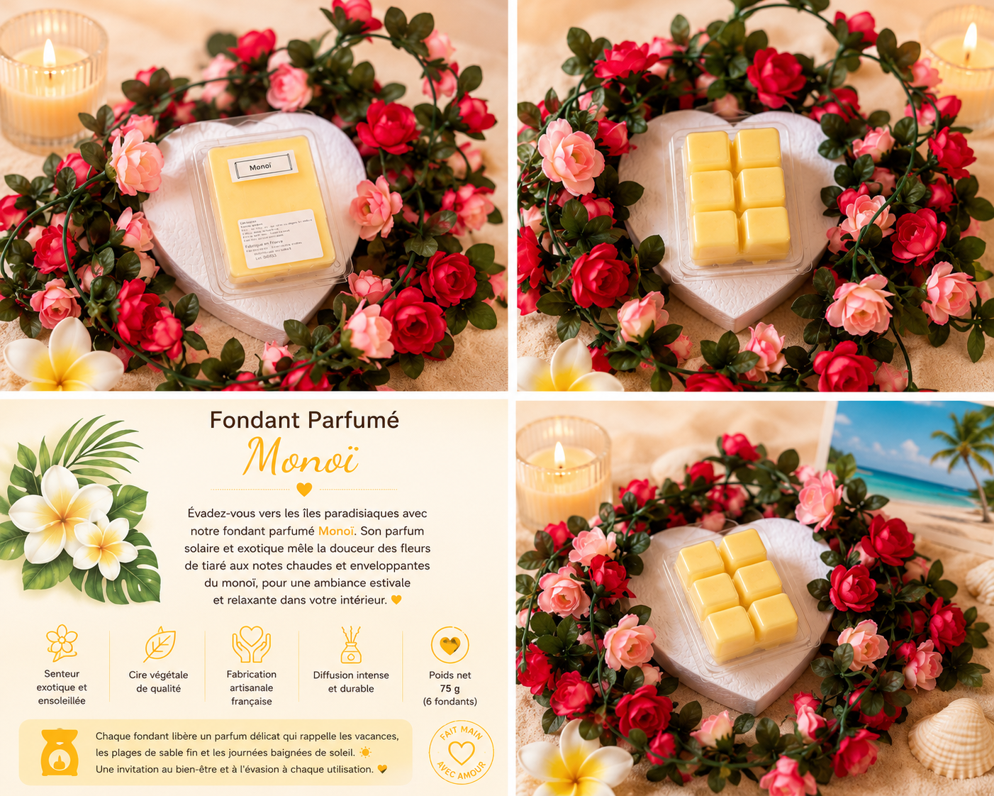 Tablette fondant - monoï