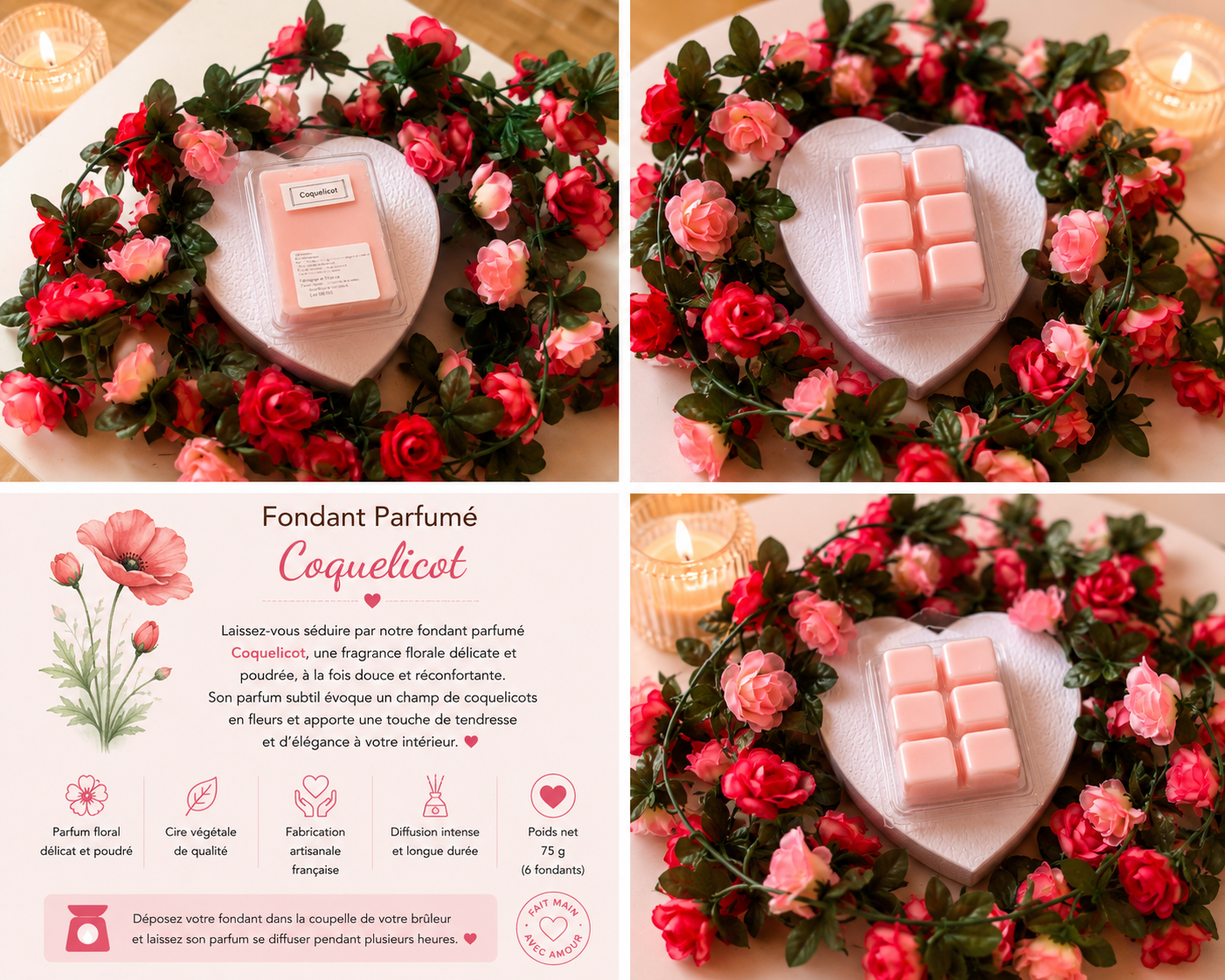 Tablette fondant - coquelicot