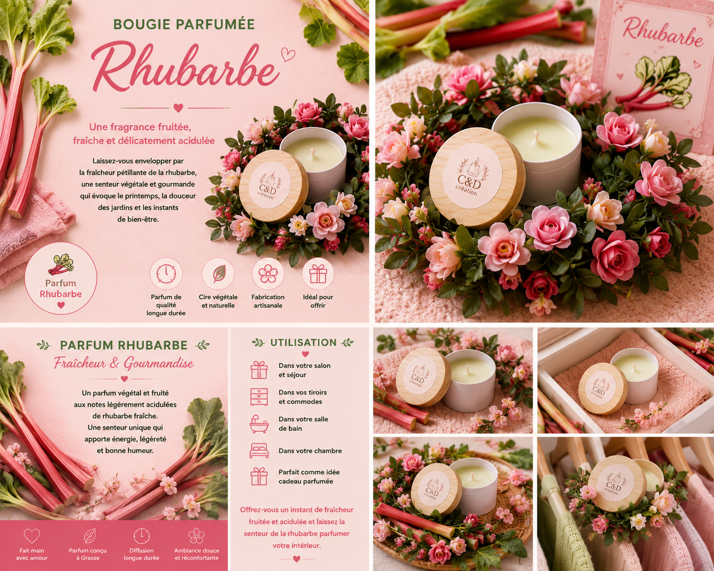 Bougie parfumé - rhubarbe
